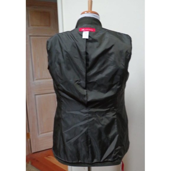 NWT - AK ANNE KLEIN Olive Polyester/Acetate Blend 3-Button Jacket Size 4 - Picture 5 of 6